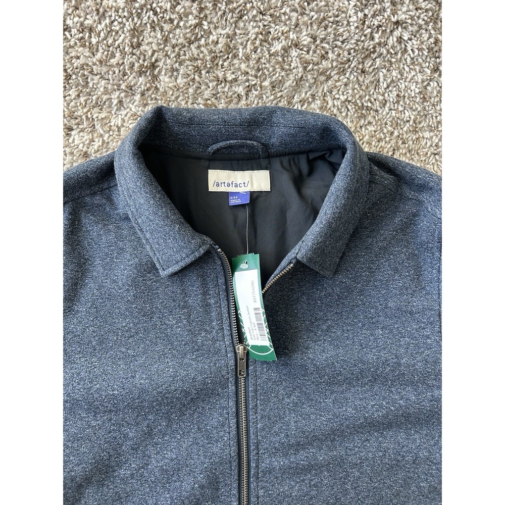 Artefact Harrington Jacket Mens Small Blue Full Zip Collared NWT Outdoor - Picture 2 of 8
